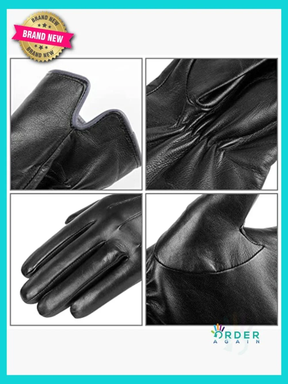 Leather Gloves with Cashmere Lining Touchscreen Texting Driving Dress Gloves